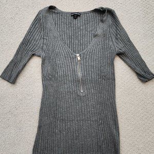 Express Gray Ribbed Sweater Size S